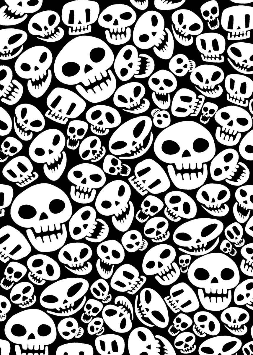 'Funny skulls' Poster, picture, metal print, paint by Alberto Perez ...