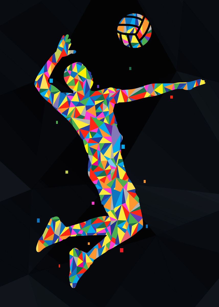 'Volleyball Player Wpap' Poster by Yahya Art | Displate