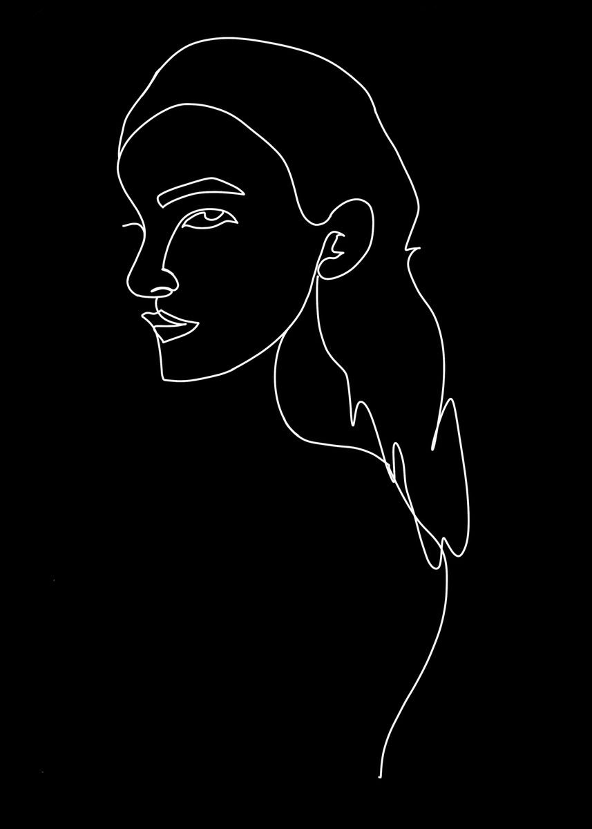 'One Line Art Woman' Poster, picture, metal print, paint by Color My ...