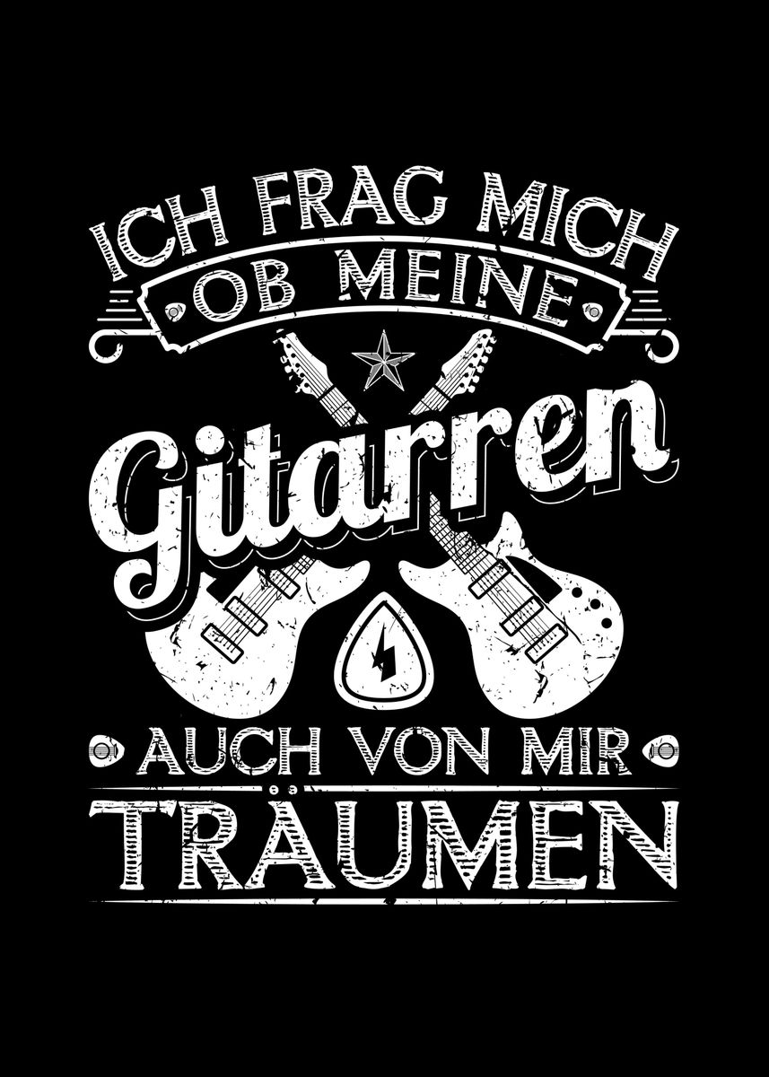 'Gitarrist Spruch Lustig' Poster by HumbaHarry Geitner Displate