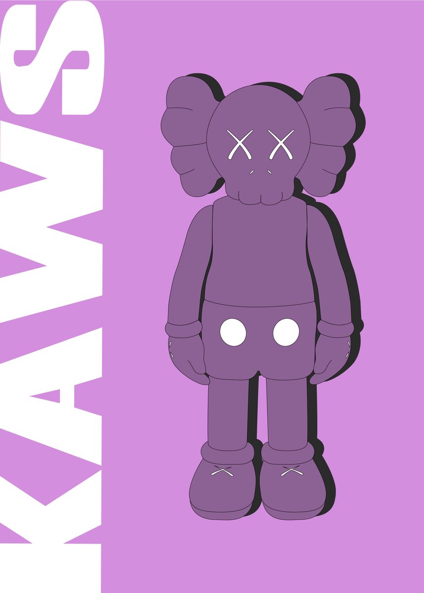 'Pink Kaws Poster' Poster by SBS Displate