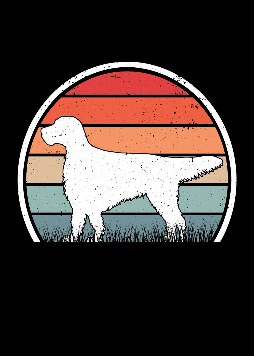 &lsquo;English Setter Retro&rsquo; Poster by FavoritePlates | Displate