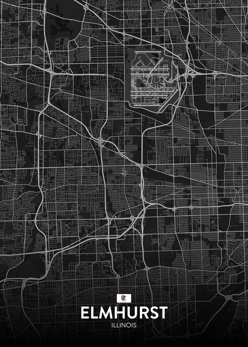 Elmhurst IL Poster Picture Metal Print Paint By IMR Designs Displate 