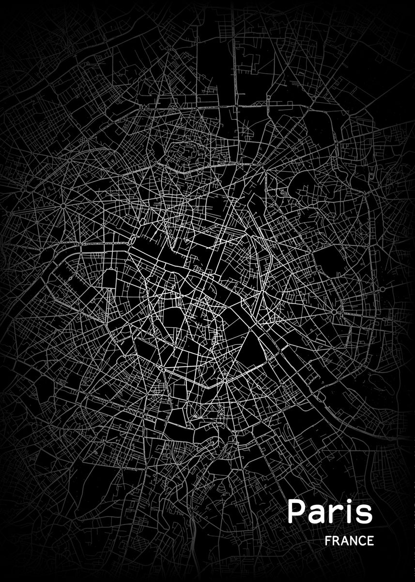 'Paris City Map France' Poster by jodotodesign | Displate