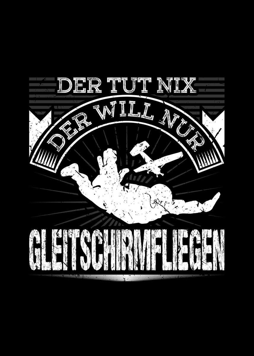 'Gleitschirmfliegen' Poster, picture, metal print, paint by HumbaHarry