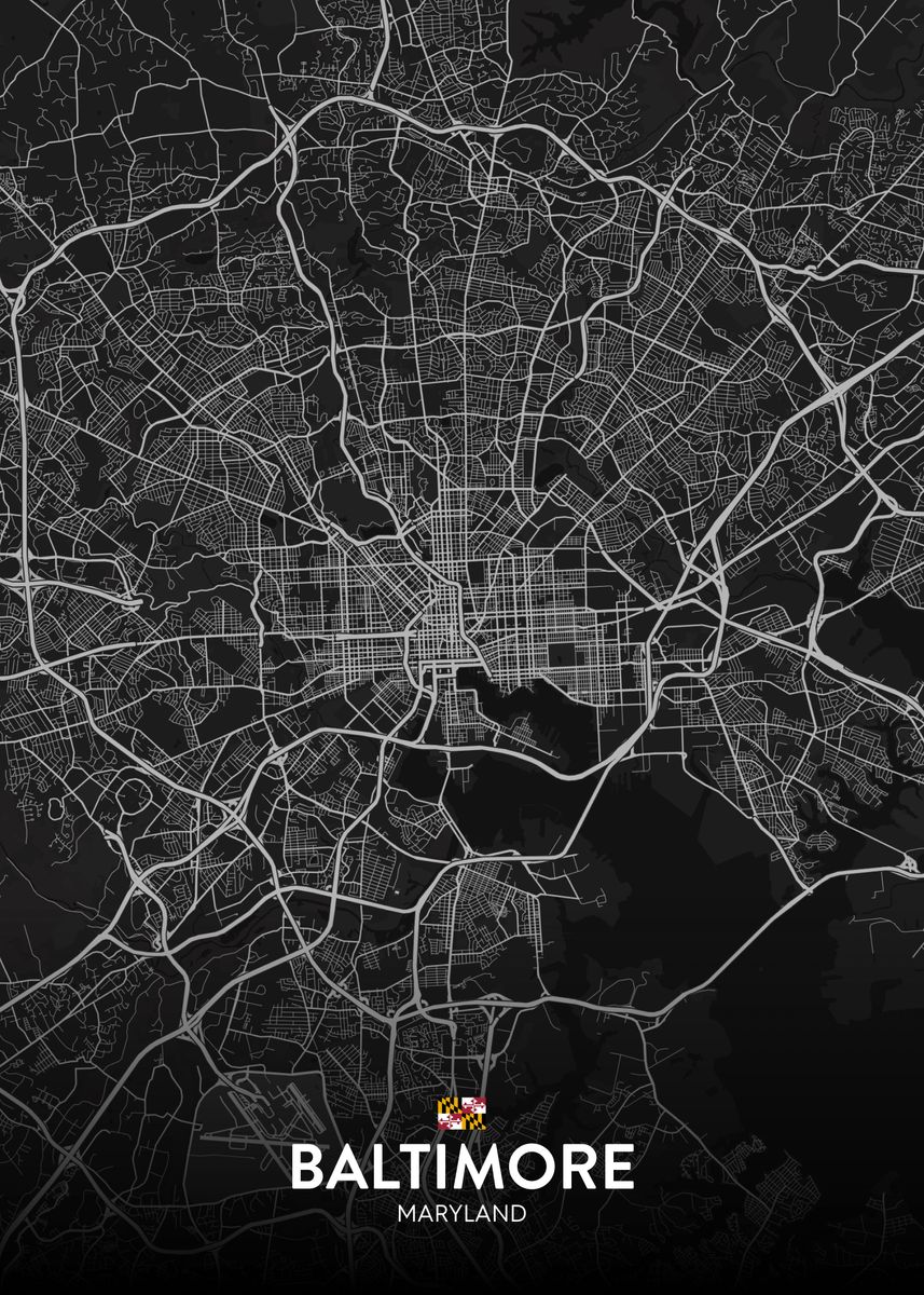 'Baltimore MD' Poster, picture, metal print, paint by IMR Designs