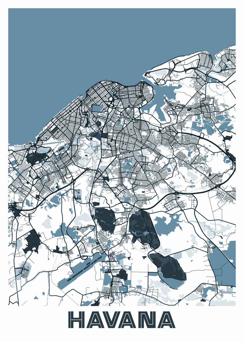 'Havana City Map Cuba' Poster by Max Ronn | Displate