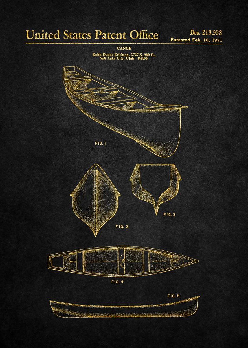 '11 Canoe Patent Print' Poster by Tara Anderson | Displate