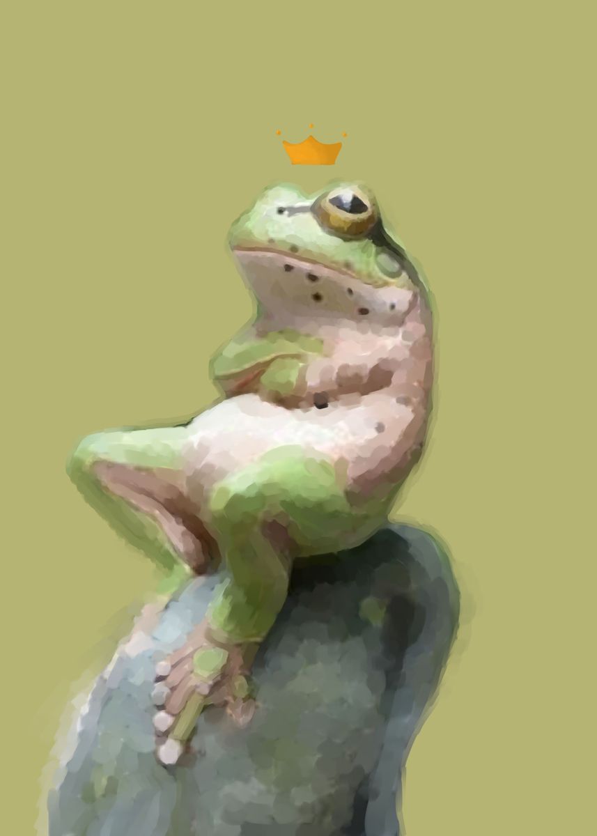 'a Frog Kings' Poster, Picture, Metal Print, Paint By Eunoia 