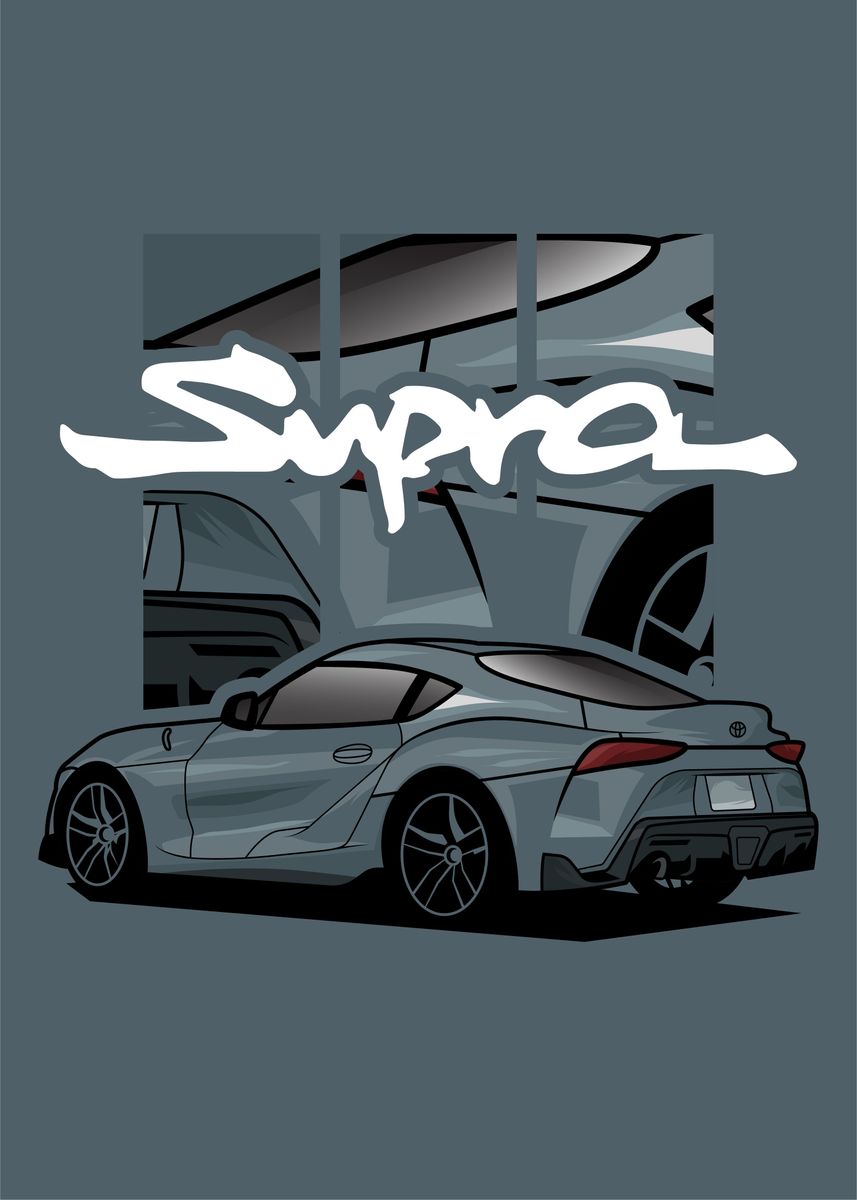 'Toyota Supra MK5' Poster, picture, metal print, paint by Misbahul ...