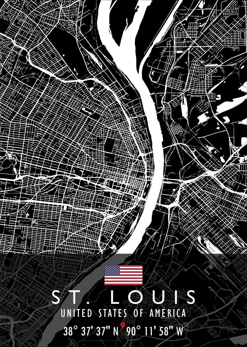 ST LOUIS MAP USA Poster By Artistic Paradigms Displate 2ef545d99bc7c9efd728c530fedebb26 Ad070e5336c40367889242c705b8d204