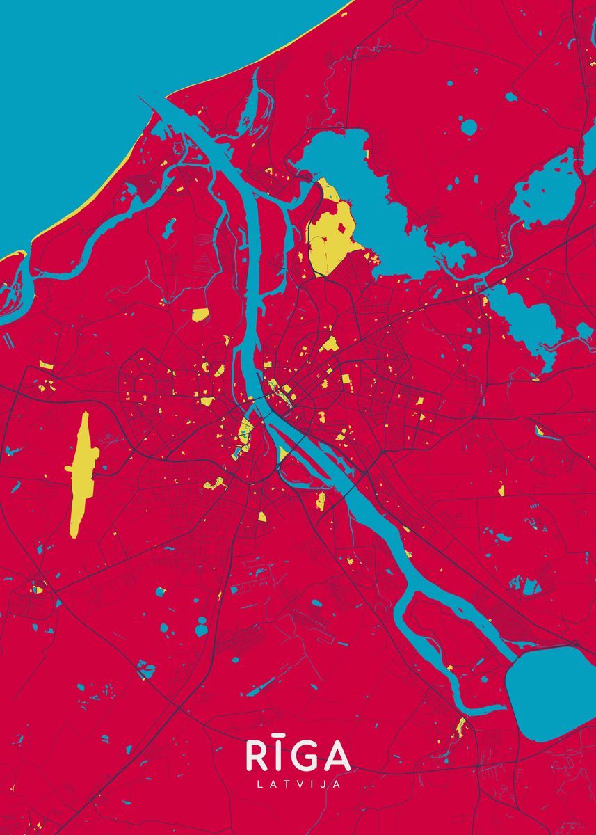 'Riga' Poster, picture, metal print, paint by mapsies | Displate
