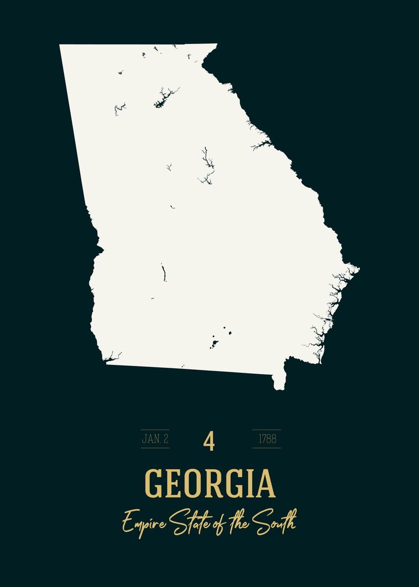 'Georgia State Map USA' Poster by dkDesign | Displate