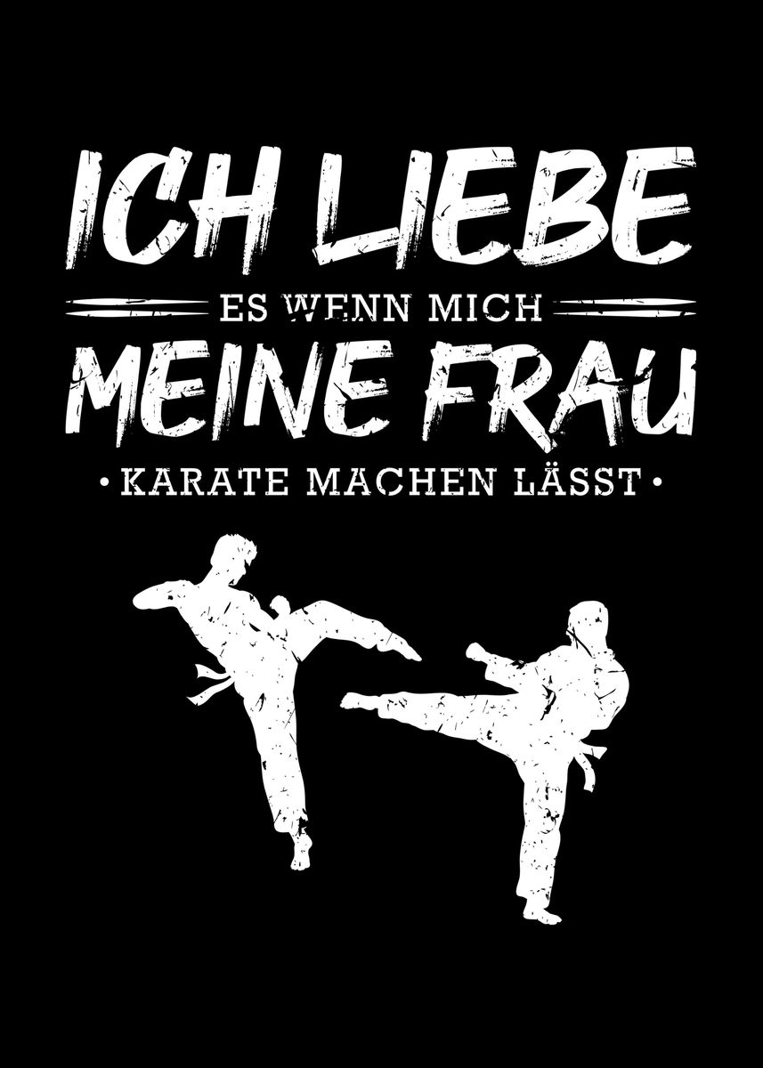 'Karate Geschenke Lustig' Poster, picture, metal print, paint by