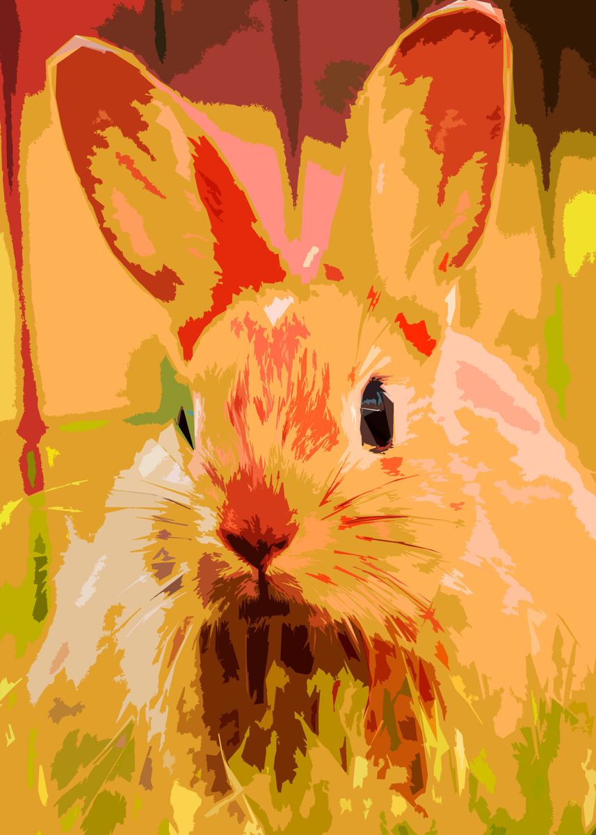'Rabbit' Poster, picture, metal print, paint by SHEIKH HUSSEIN | Displate
