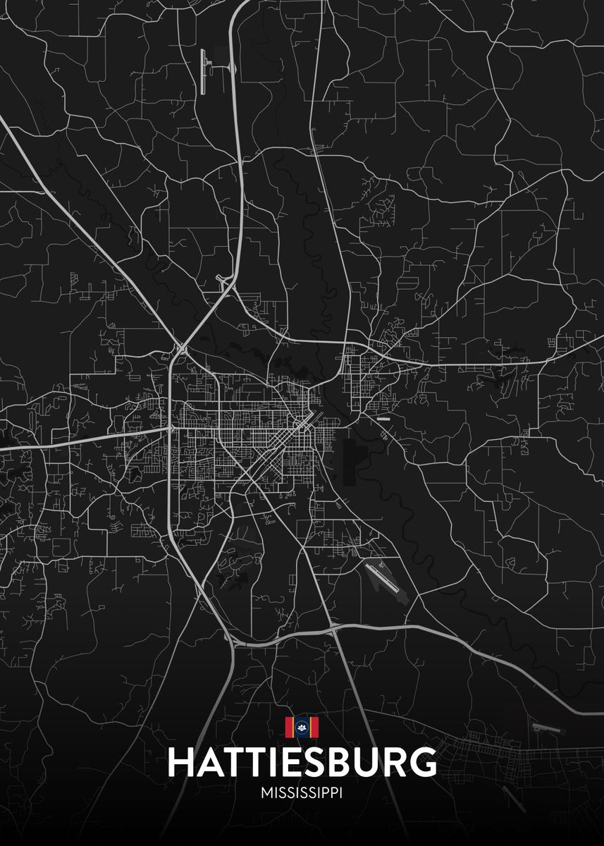 'Hattiesburg MS' Poster, picture, metal print, paint by IMR Designs