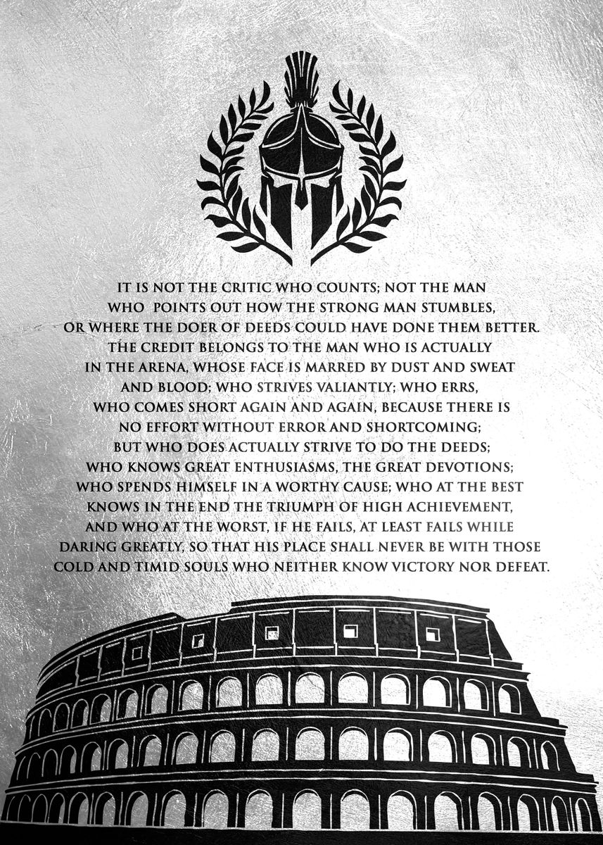 'The Man in the Arena TR' Poster, picture, metal print, paint by