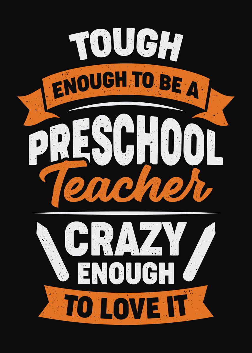 'Preschool Teacher Design' Poster, picture, metal print, paint by ...