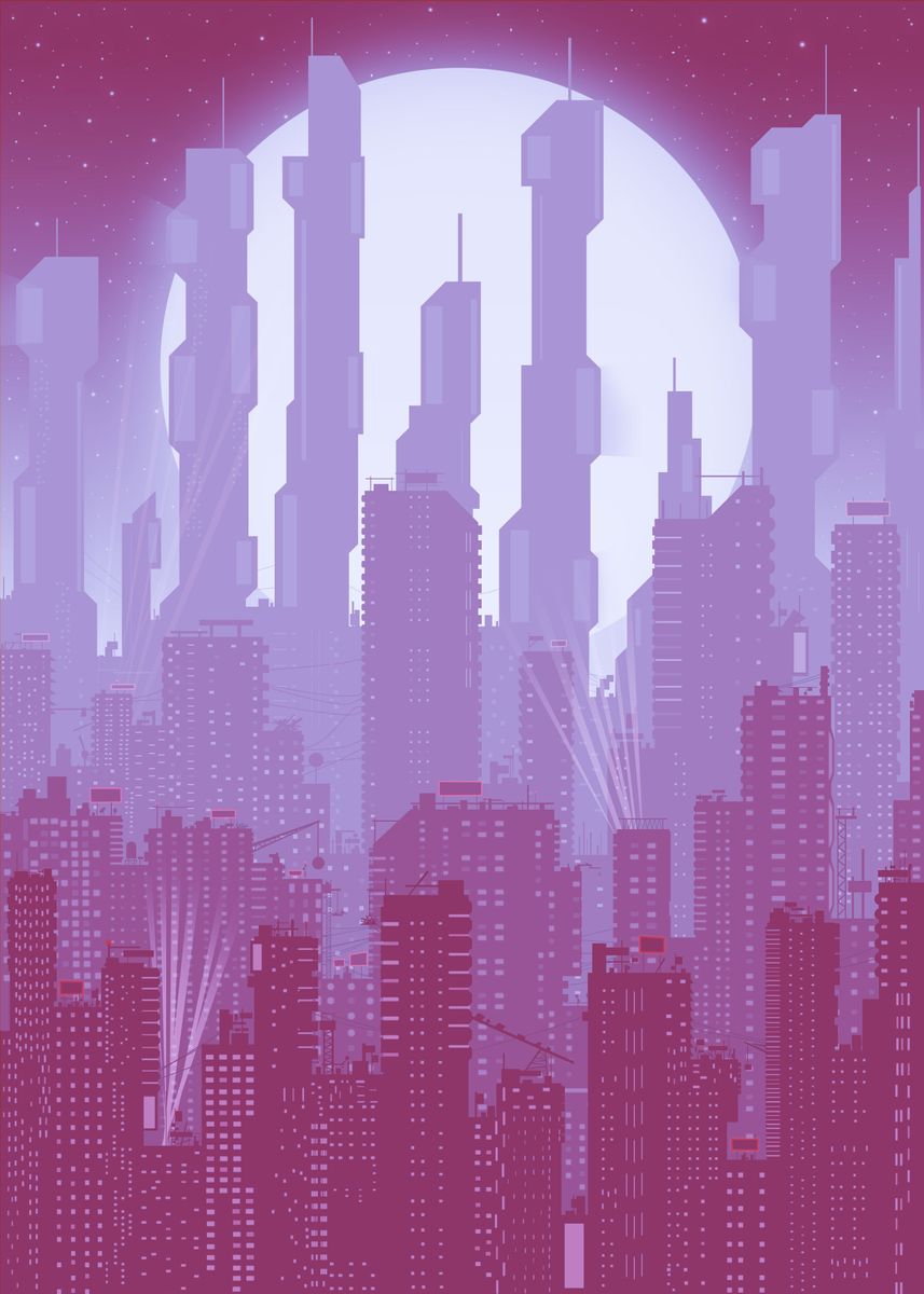 'Ciber City' Poster by Mihai Catalin | Displate