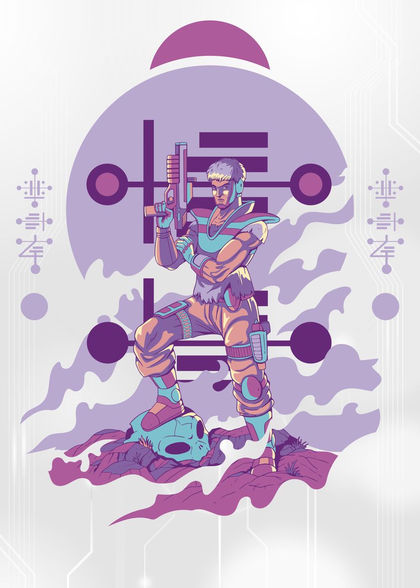 'Space Alien Soldier' Poster, picture, metal print, paint by ...