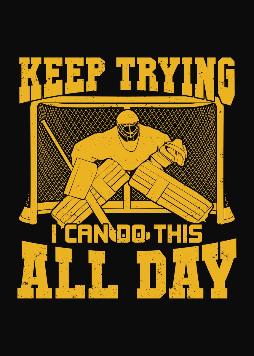 'Ice Hockey Goaltender ' Poster by Marcel Doll Displate