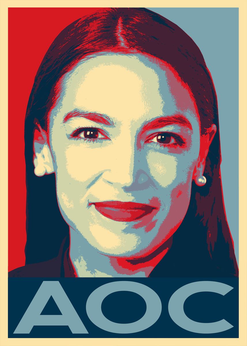 Alexandria Ocasio Cortez AOC Campaign Poster Original Acrylic Painting ...