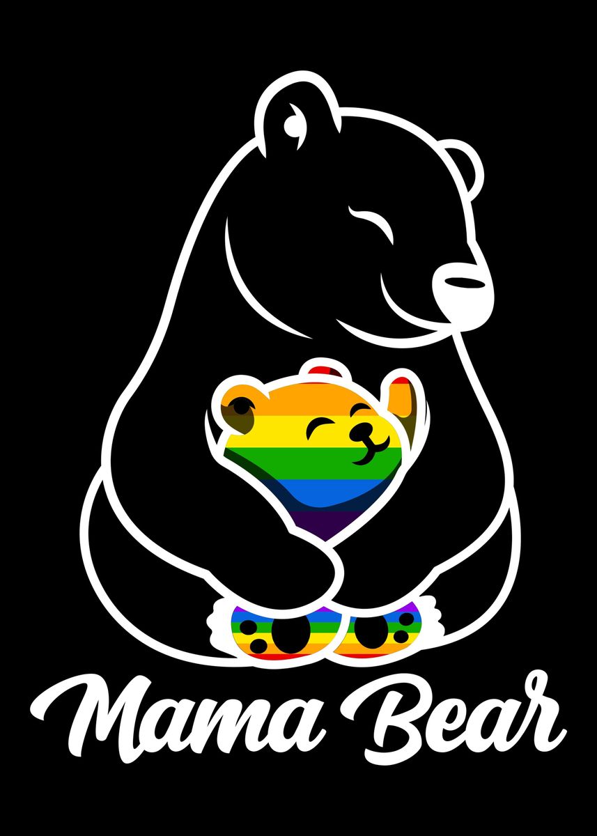 Cute LGBTQ Gay Mama Bear Gift' Sticker