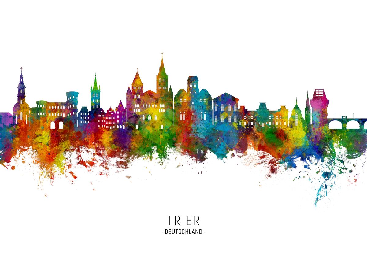'Trier Skyline Deutschland' Poster by Michael Tompsett | Displate