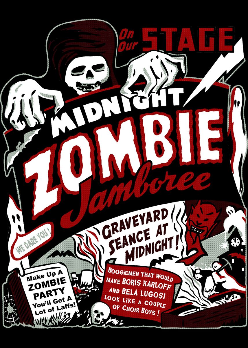 'Midnight Zombie Jamboree' Poster by Ron Studio Displate