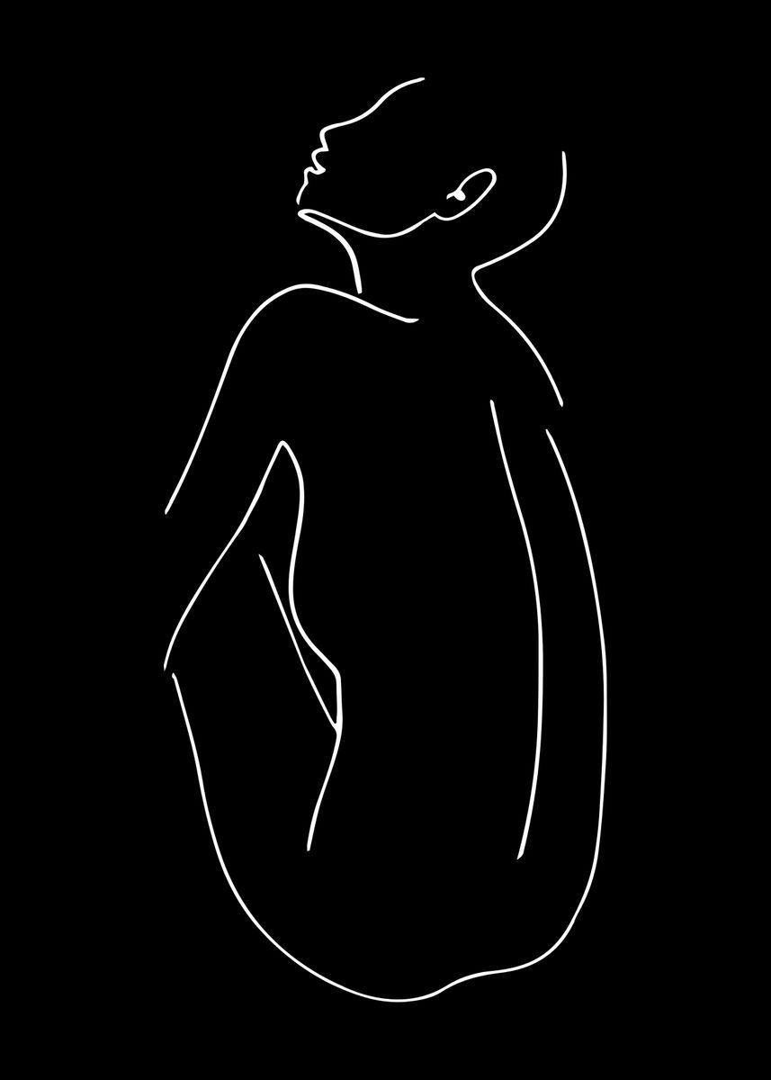 Backbones Line Art 'Backbone Woman Line Art' Poster, picture, metal print, paint by Zero ...