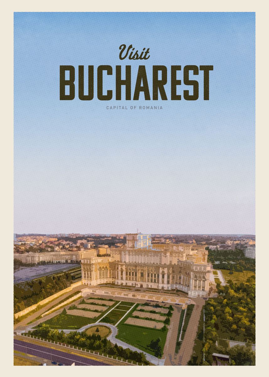 'Visit Bucharest' Poster by Mercury Club Displate