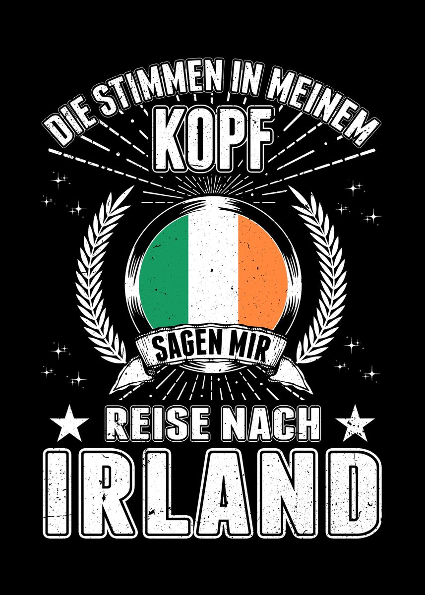 'Irland Urlaub Stimmen' Poster by FavoritePlates Displate