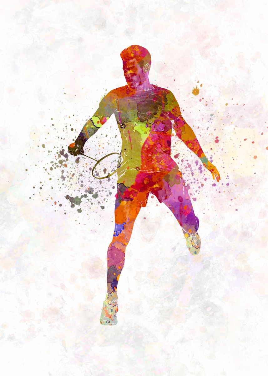 'Badminton player ' Poster, picture, metal print, paint by Cristina ...