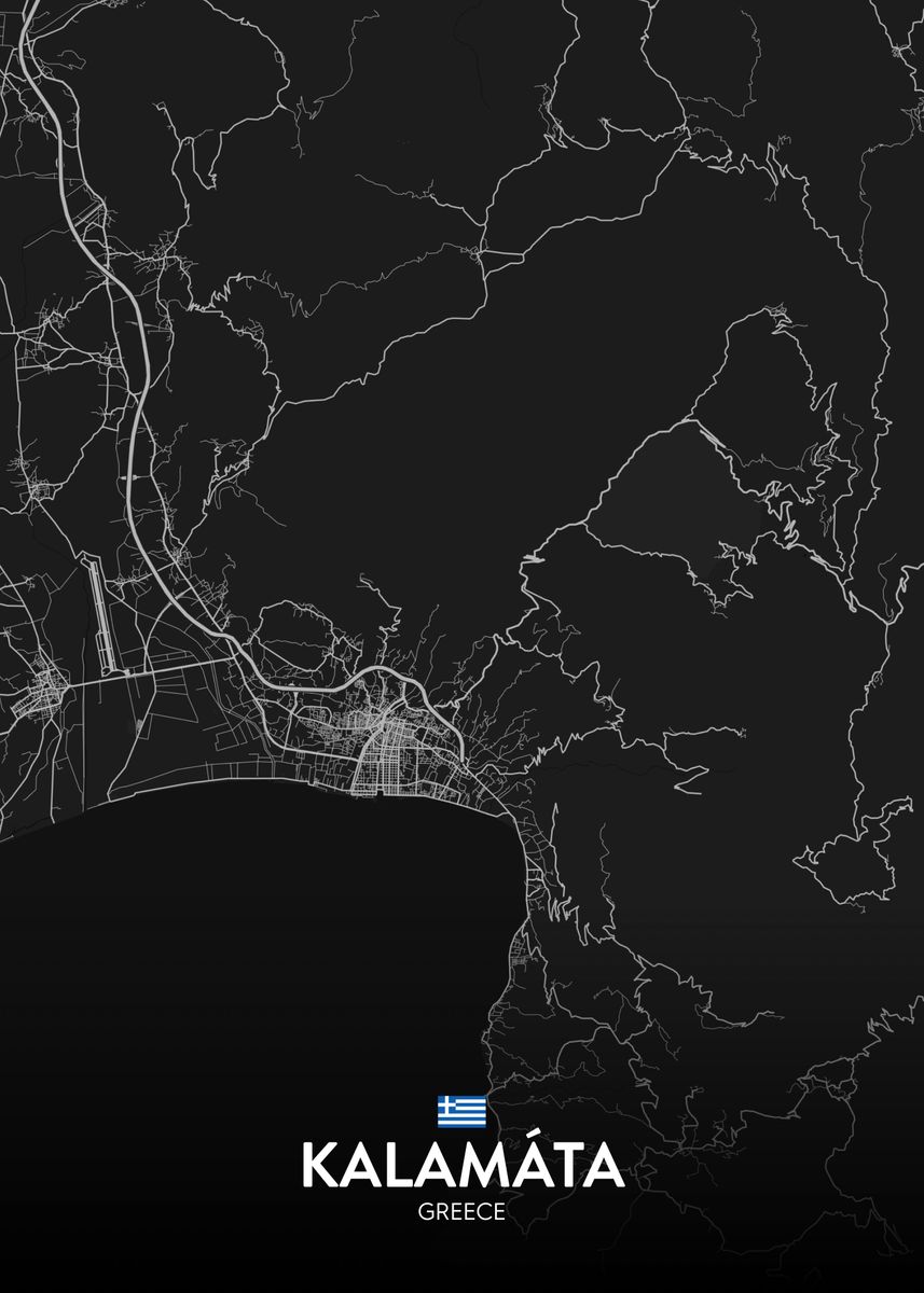 'Kalamata GR' Poster, picture, metal print, paint by IMR Designs Displate