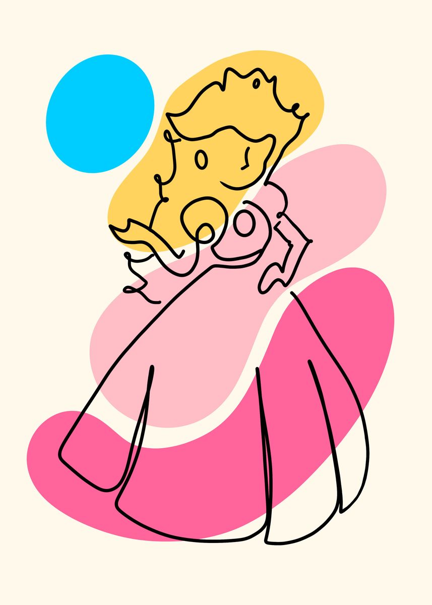 'Line Art princess' Poster, picture, metal print, paint by Petra