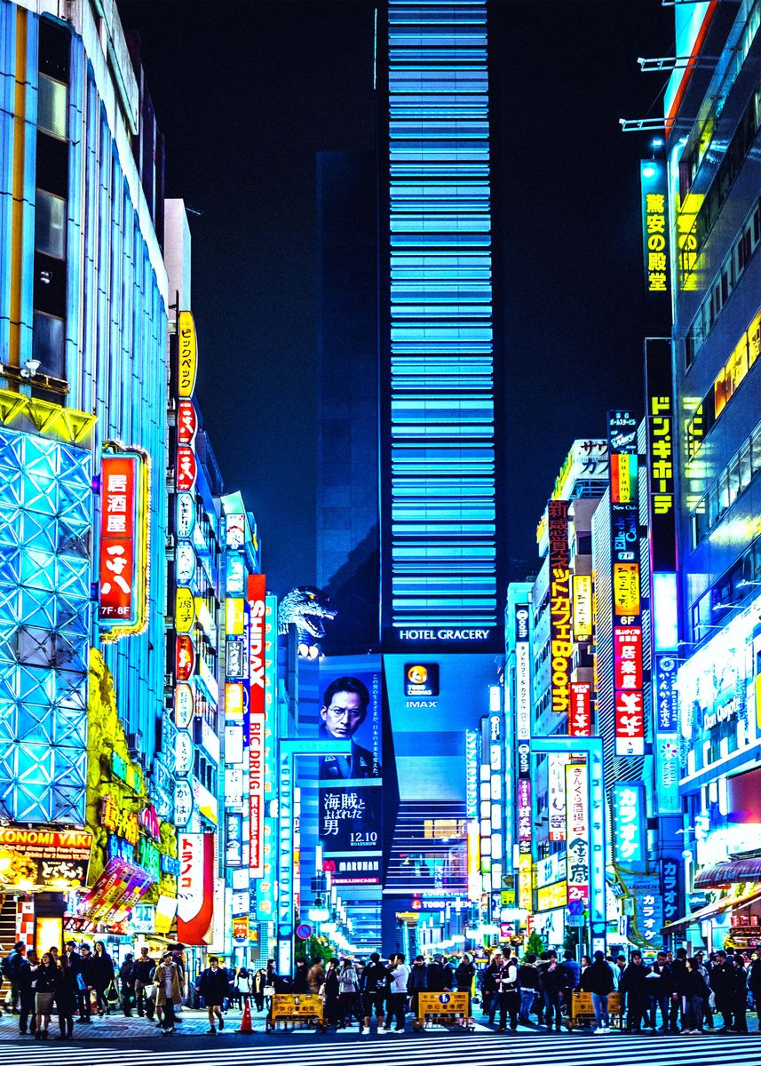 'Street tokyo' Poster by Rijis Art | Displate