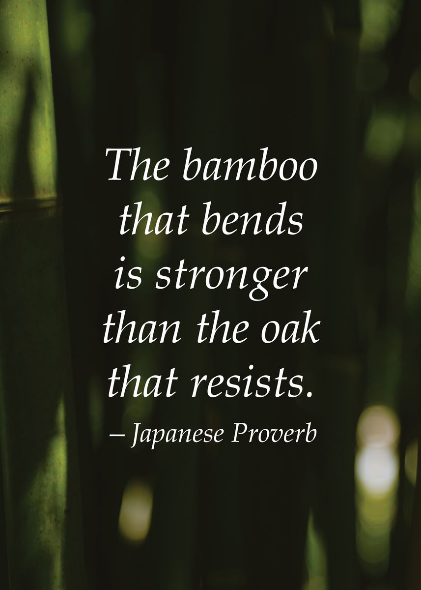 'Bamboo Inspiring Quote' Poster, picture, metal print, paint by CHAN ...