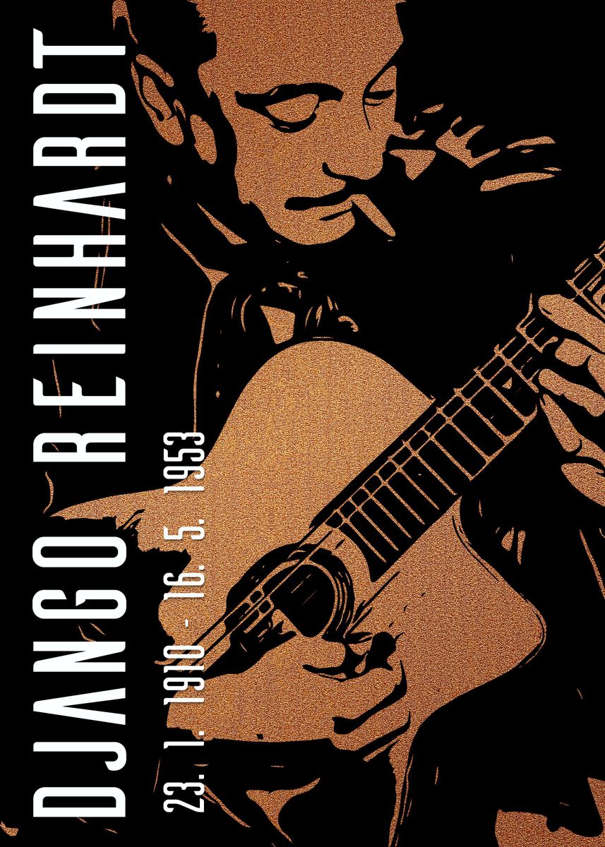 'Django Reinhardt' Poster, picture, metal print, paint by Petra ...