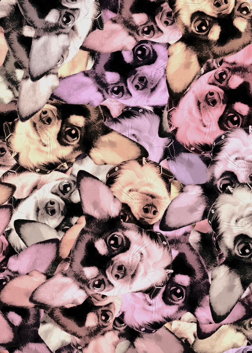 'chihuahua mask pattern' Poster, picture, metal print, paint by Izmo ...