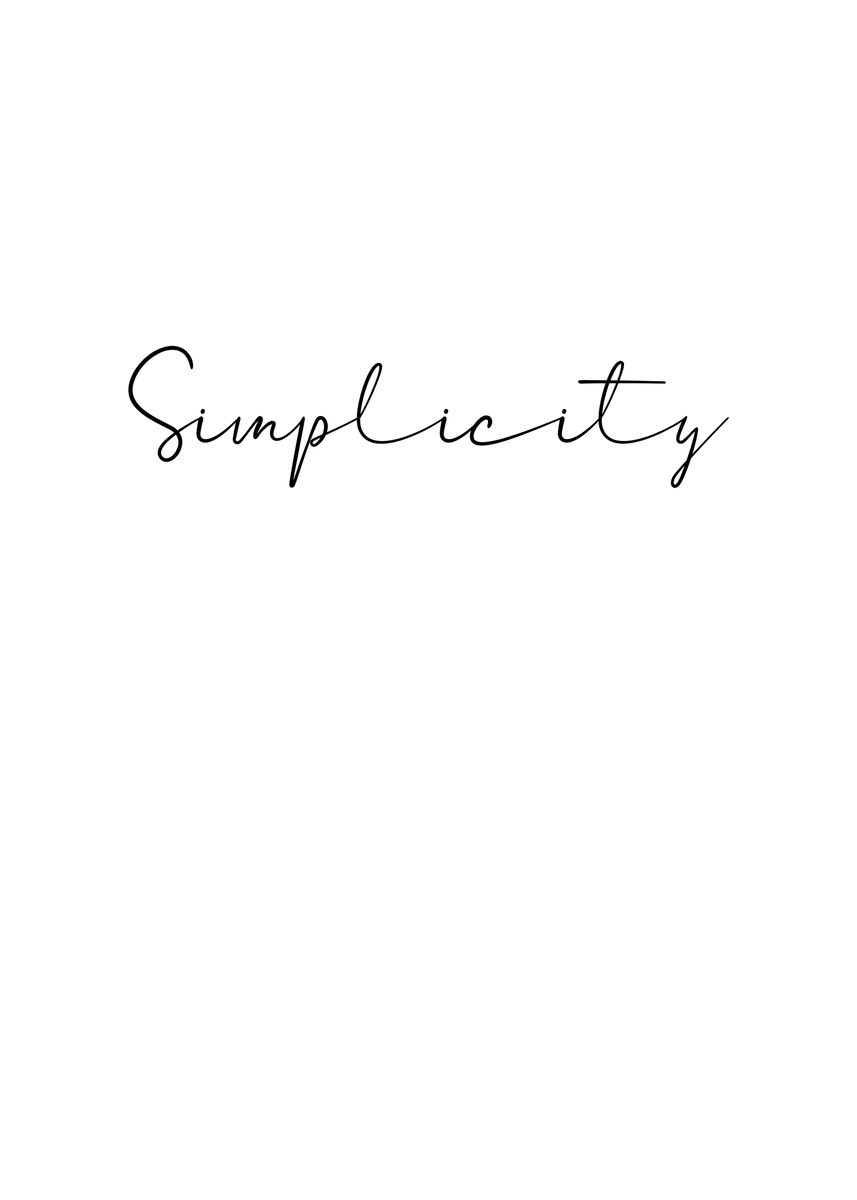 'Simplicity Word' Poster by dkDesign | Displate