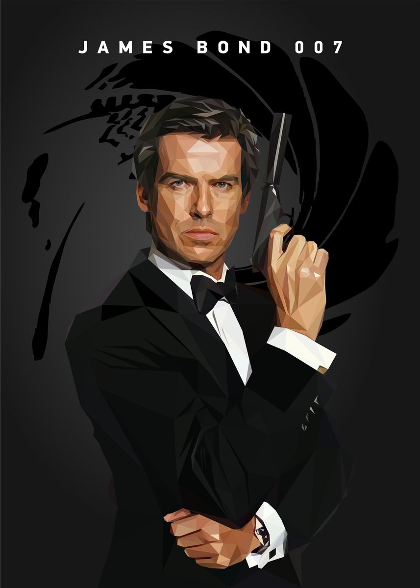 pierce brosnan james bond' Poster by Lowpoly Posters | Displate