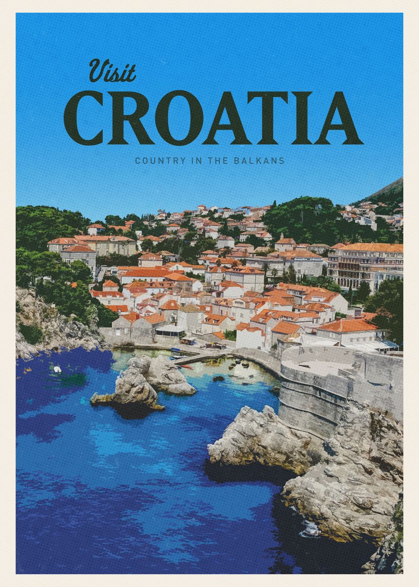 'Visit Croatia' Poster, picture, metal print, paint by Mercury Club ...