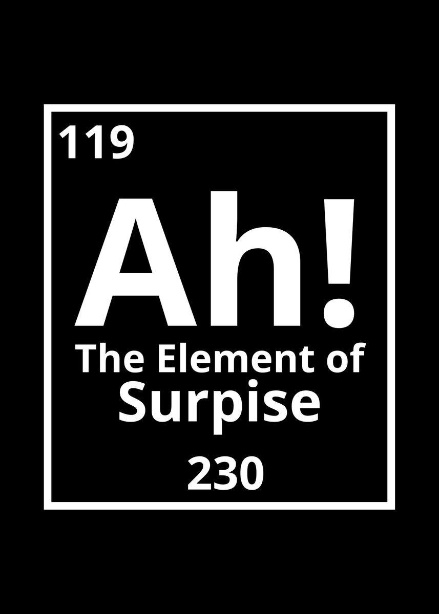 'Ah Element of Surprise' Poster, picture, metal print, paint by teehowa ...