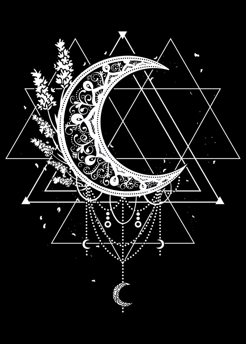 'Occult Lavender Moon' Poster, picture, metal print, paint by ...