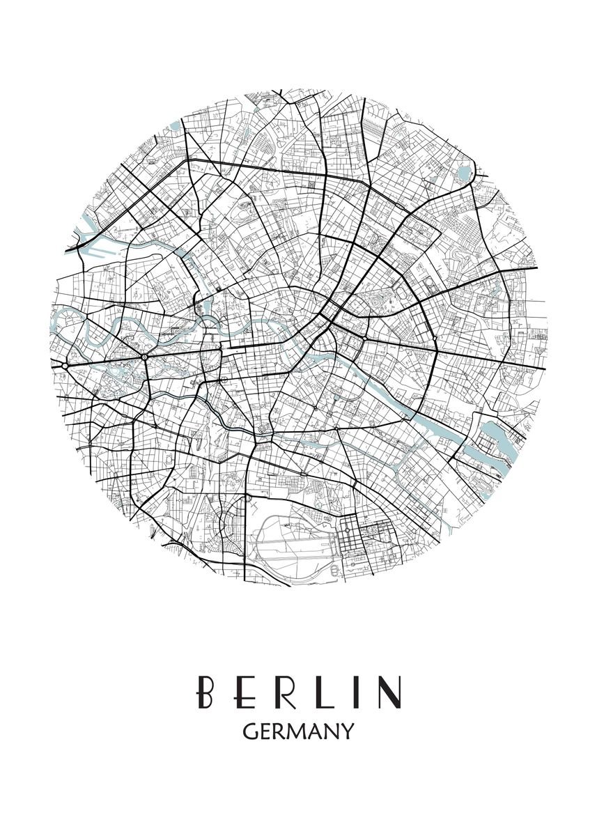 'Berlin City Map Germany' Poster by Max Ronn | Displate