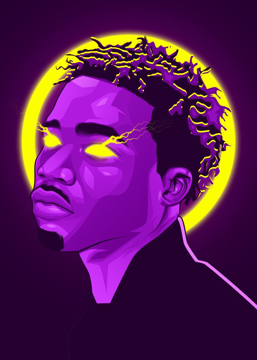 'Roddy Ricch Neon' Poster by Colorize Studio | Displate