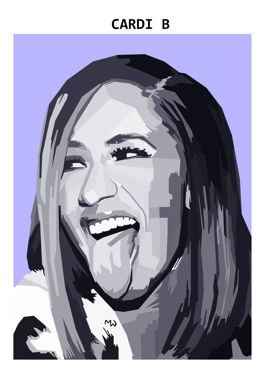 'Cardi B Rapper' Poster, picture, metal print, paint by NGUYEN DINH ...