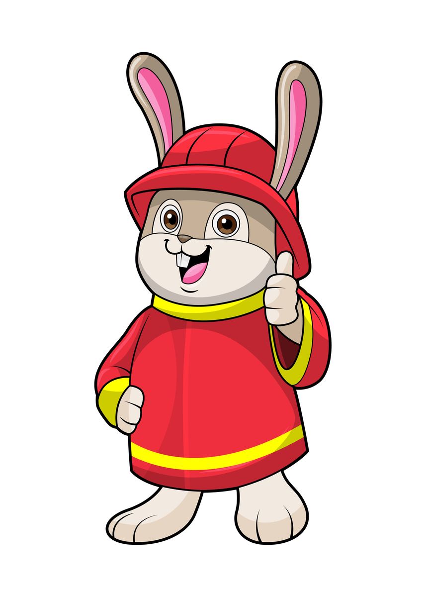 'Rabbit Fire Department' Poster by Markus Schnabel Displate