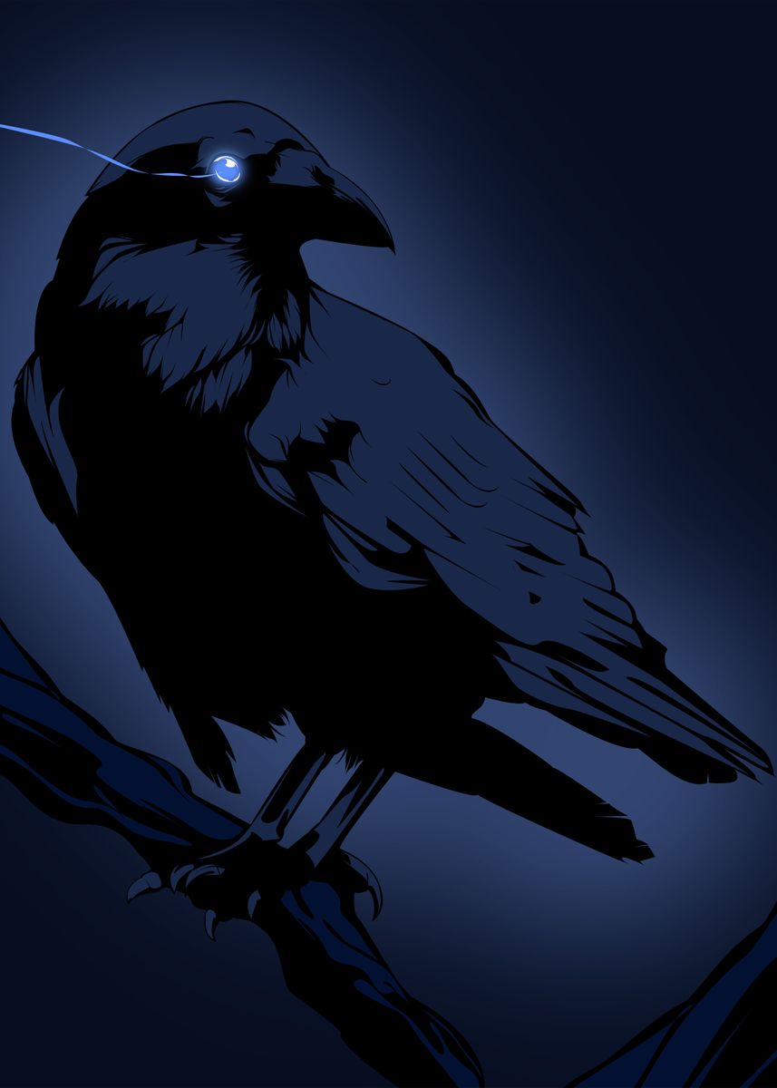 'night crow' Poster, picture, metal print, paint by heri trilaksono ...