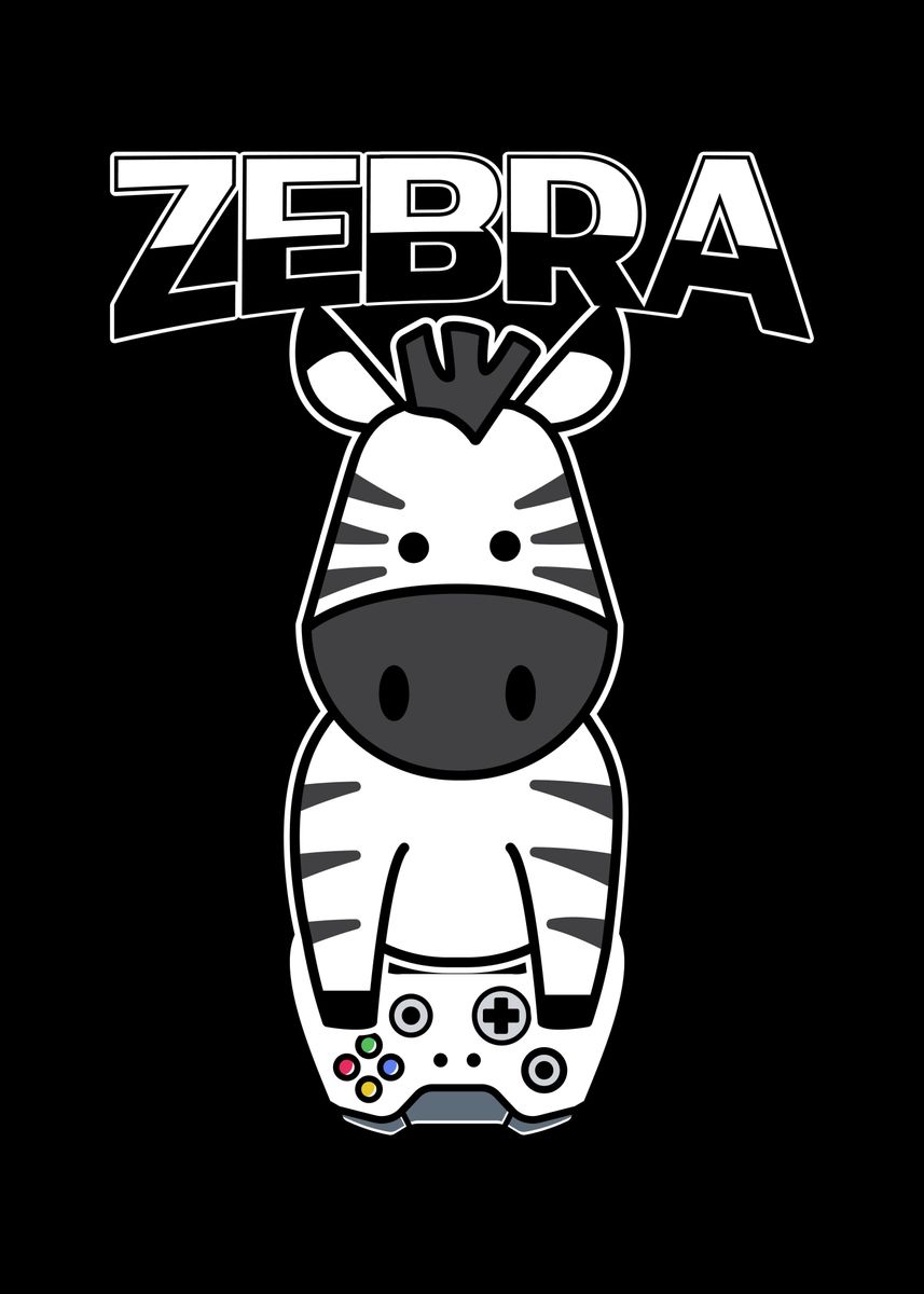 'Zebra Gamer ' Poster by NAO Displate